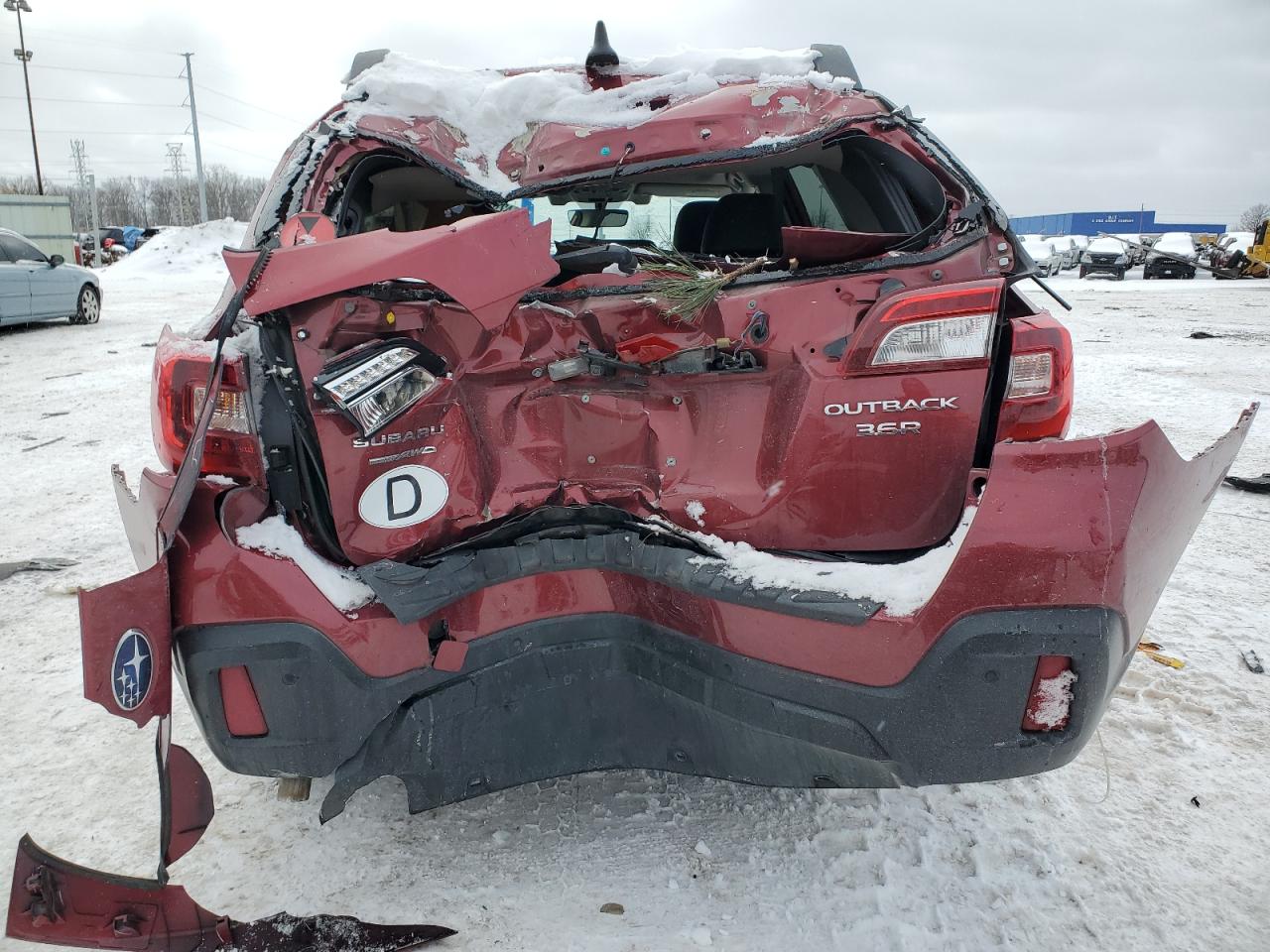2019 Subaru Outback VIN 4S4BSENC0K3367089 Copart auction photo, rear end damage thumbnail 6