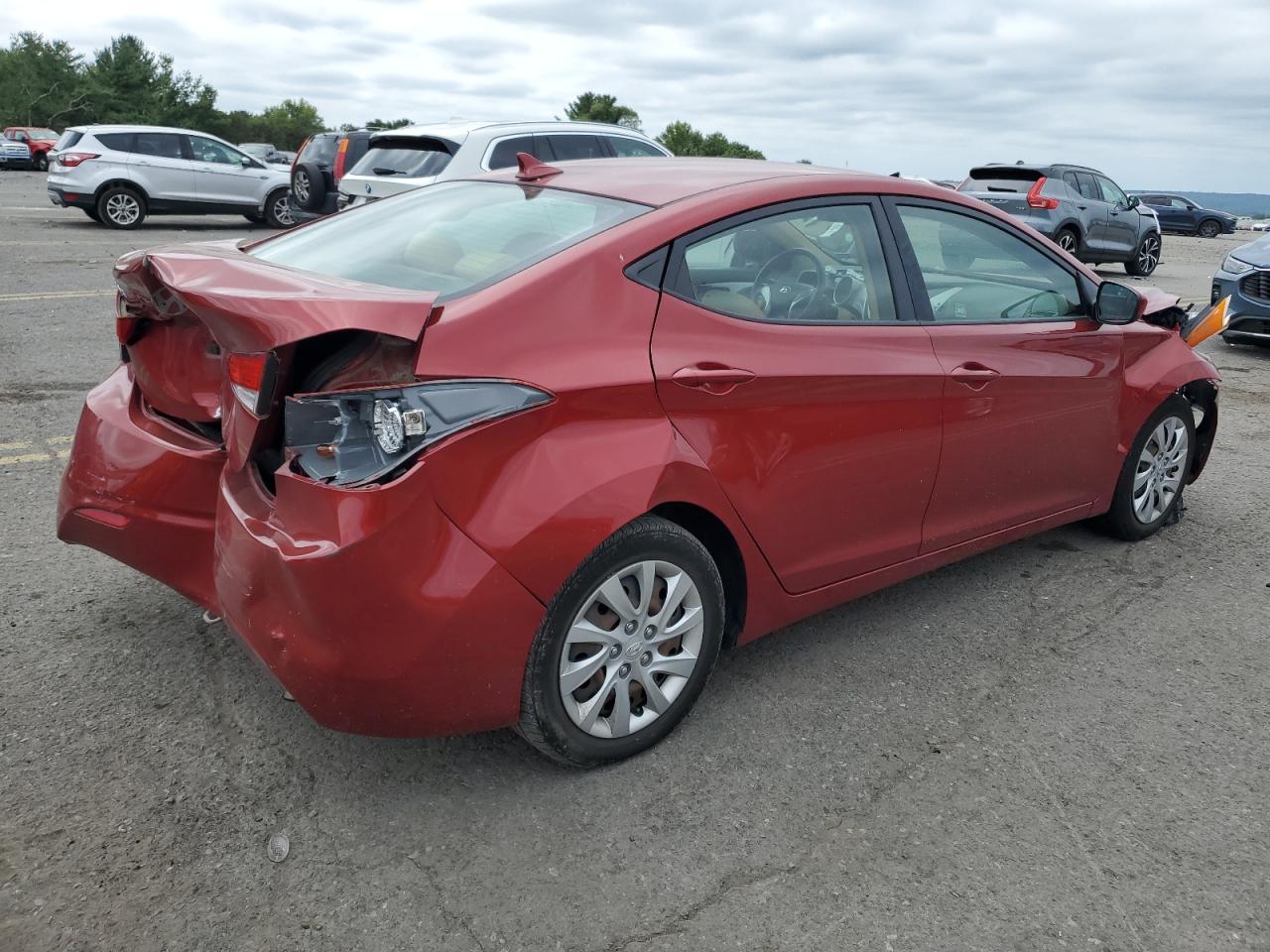 2012 Hyundai Elantra VIN KMHDH4AE0CU267501 Copart auction photo, rear end / front end damage thumbnail 3