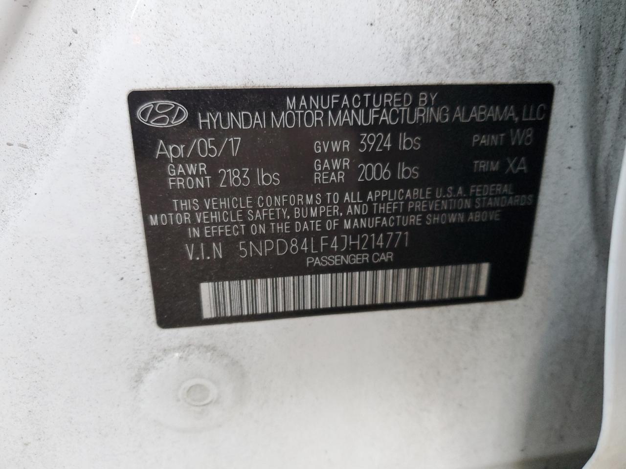 2018 Hyundai Elantra VIN 5NPD84LF4JH214771 Copart auction photo, front end damage thumbnail 12