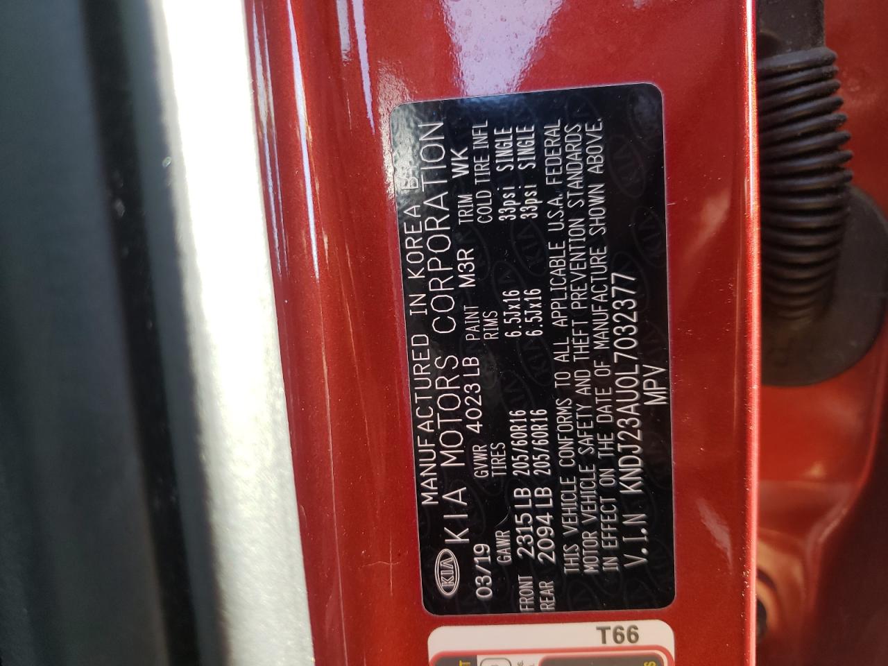 2020 KIA Soul VIN KNDJ23AU0L7032377 Copart auction photo, front end damage thumbnail 14