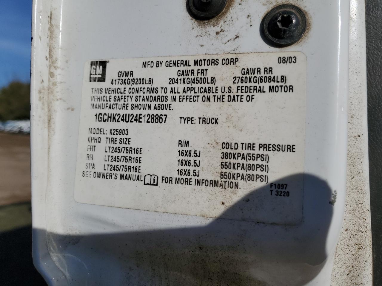 2004 Chevrolet Silverado VIN 1GCHK24U24E128867 Copart auction photo, all over damage thumbnail 14