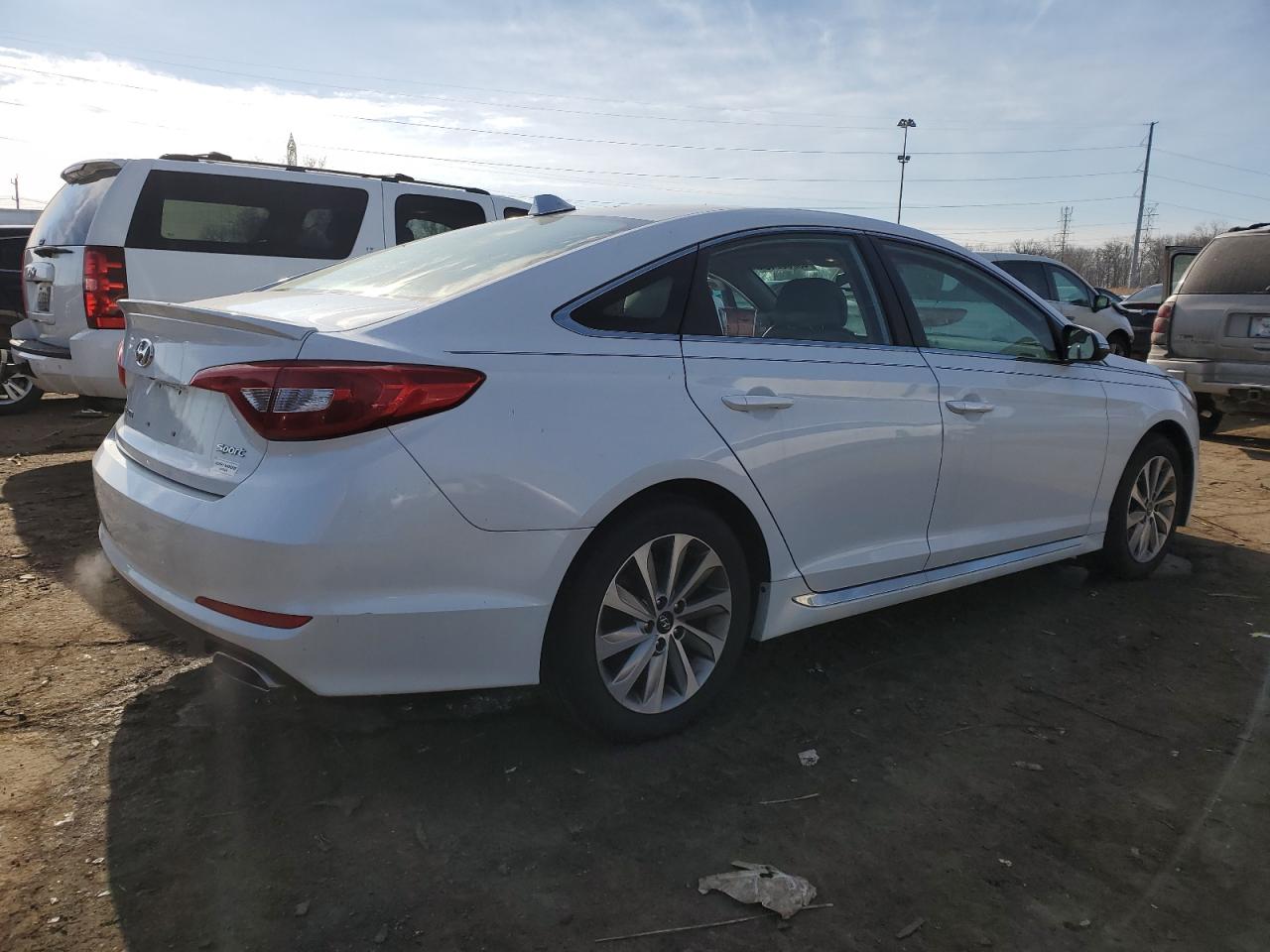 2015 Hyundai Sonata VIN 5NPE34AF4FH074668 Copart auction photo, side damage thumbnail 3