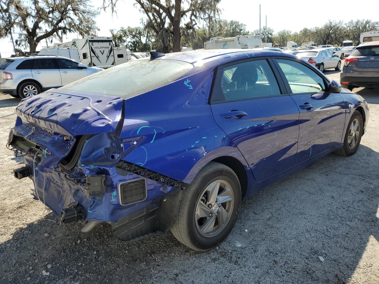 2024 Hyundai Elantra VIN KMHLL4DG8RU721056 Copart auction photo, rear end / side damage thumbnail 3