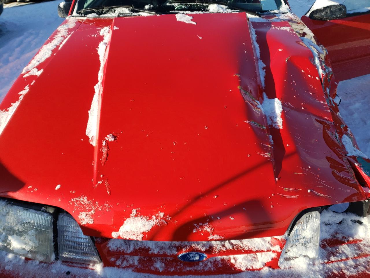 1992 Ford Mustang VIN 1FACP40M3NF146731 Copart auction photo, front end / top/roof damage thumbnail 11