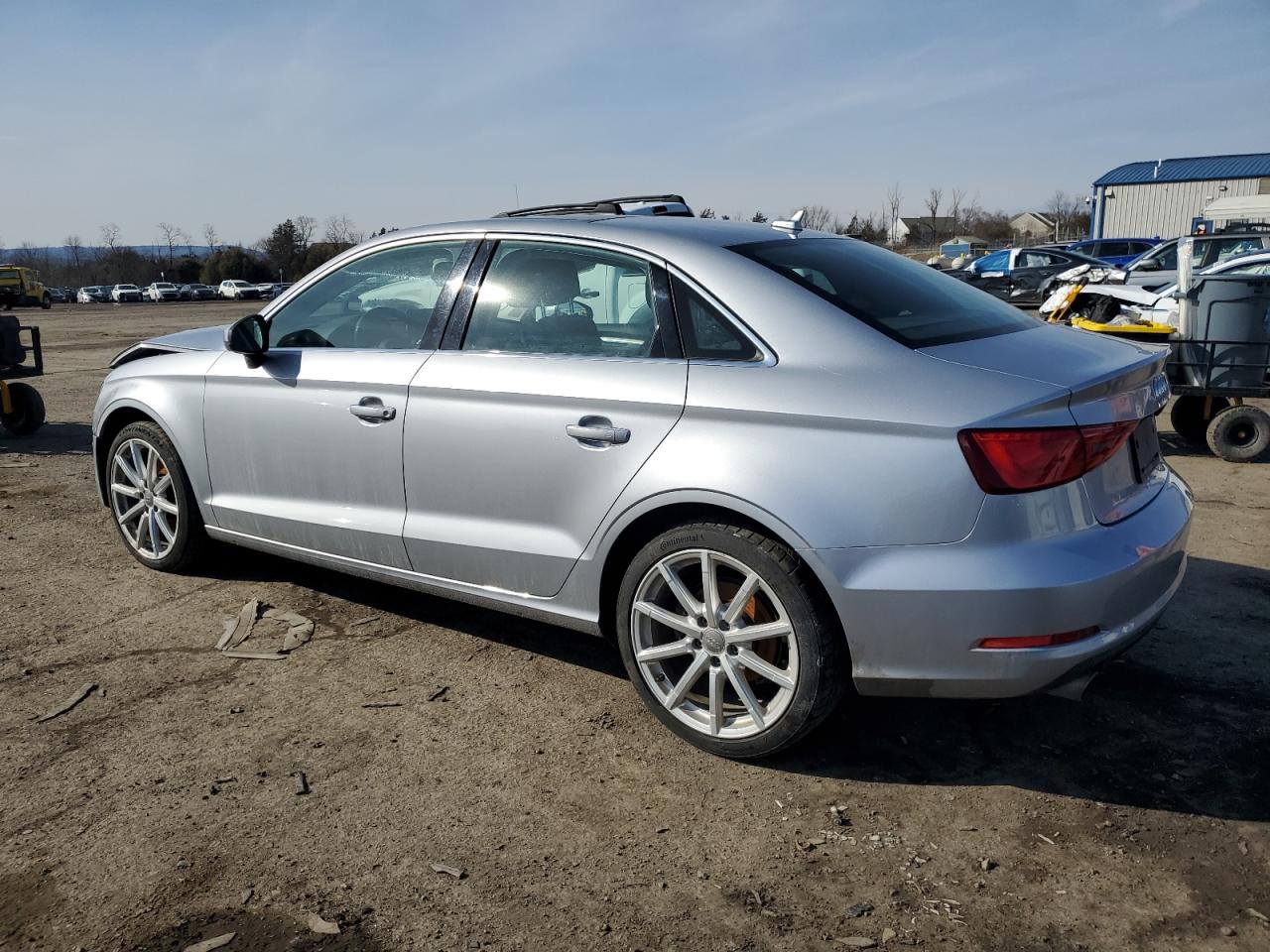 2015 Audi A3 VIN WAUEFGFF5F1043578 Copart auction photo, front end / side damage thumbnail 2