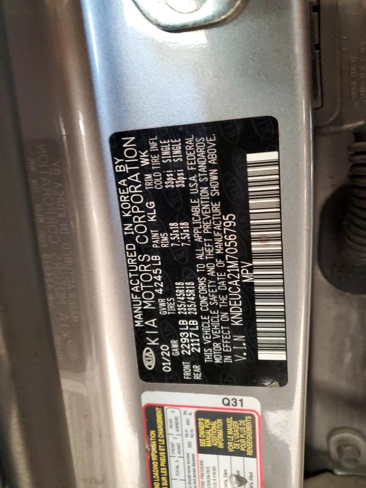 2021 KIA Seltos VIN KNDEUCA21M7056795 Copart auction photo, front end damage thumbnail 12