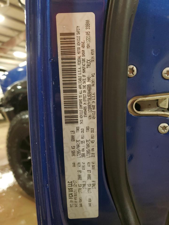 2018 RAM 1500 VIN 1C6RR7YT8JS204689 Copart auction photo, side / front end damage thumbnail 13