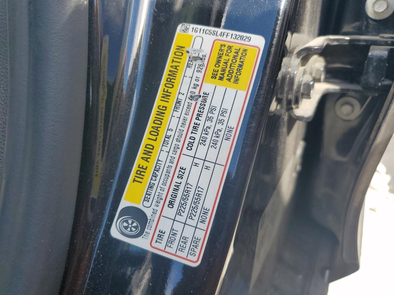 2015 Chevrolet Malibu VIN 1G11C5SL4FF132029 Copart auction photo, front end damage thumbnail 12