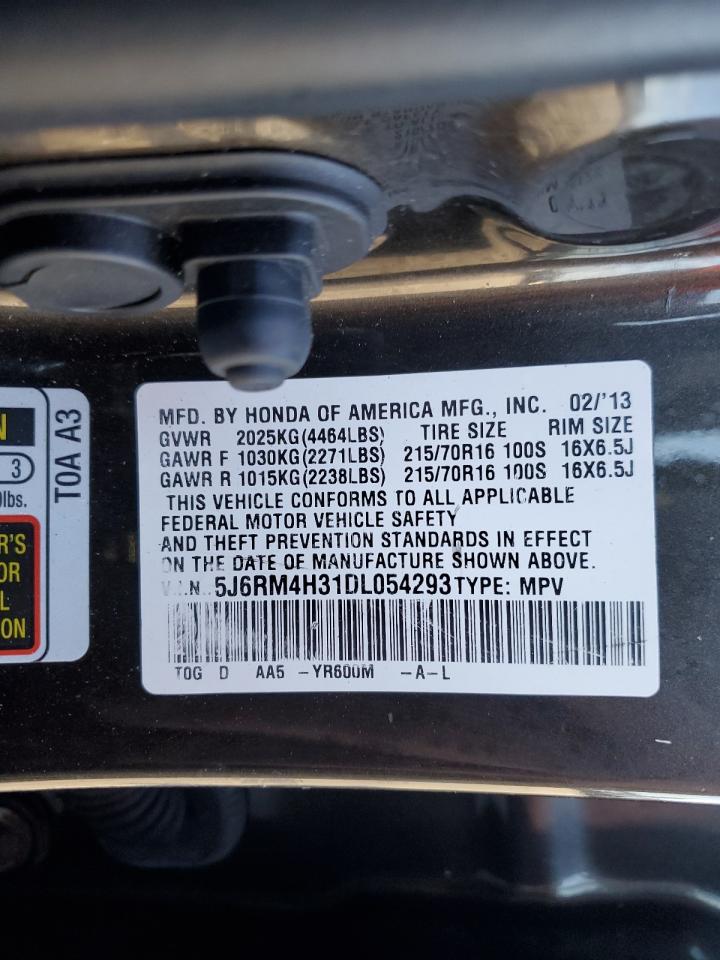 2013 Honda CR-V VIN 5J6RM4H31DL054293 Copart auction photo, front end damage thumbnail 13