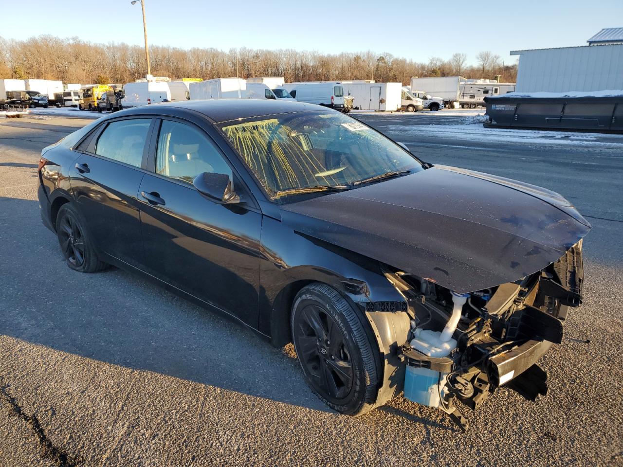 2021 Hyundai Elantra VIN 5NPLM4AG4MH045603 Copart auction photo, front end / side damage thumbnail 4