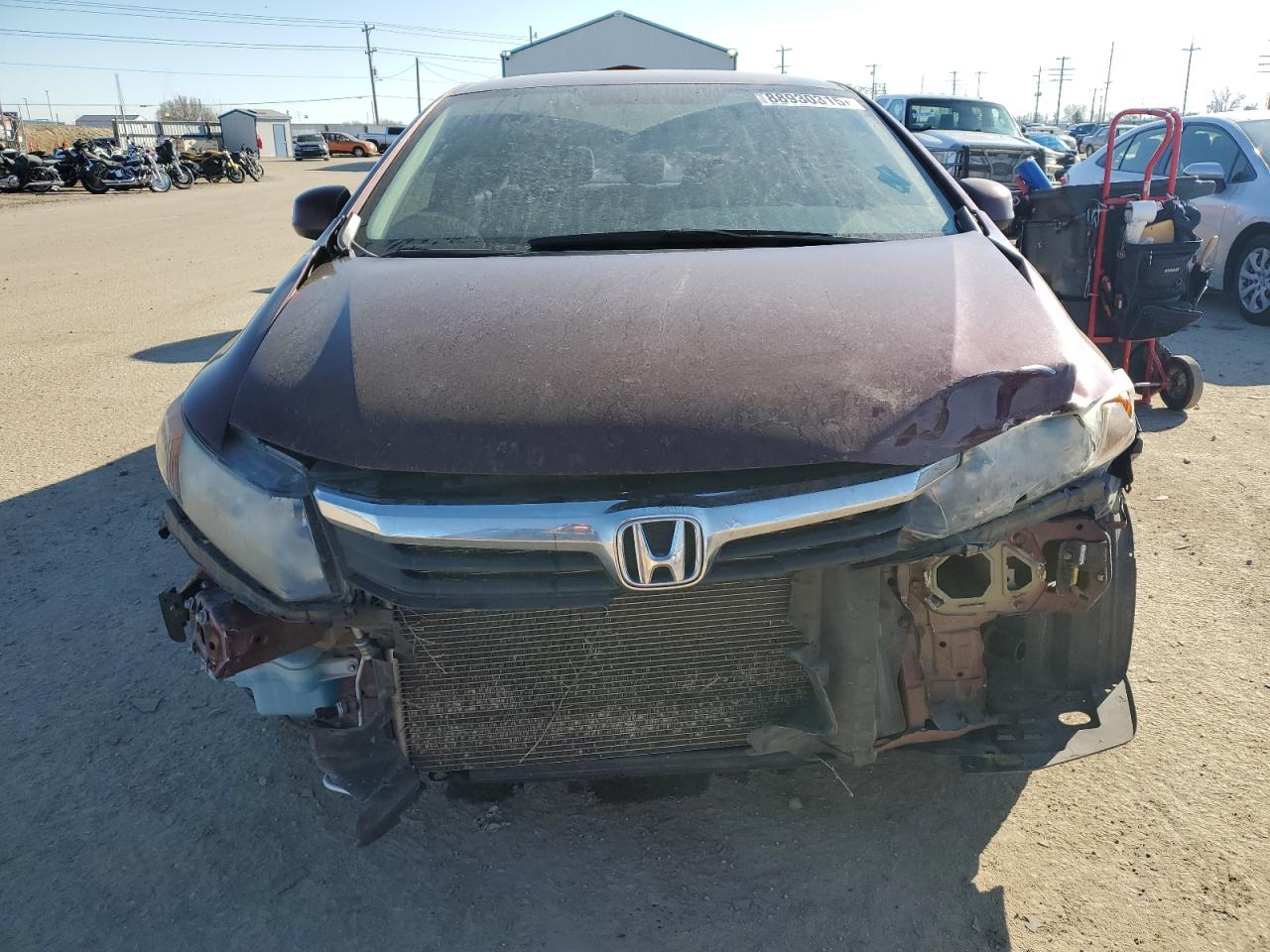 2012 Honda Civic VIN 2HGFB2F53CH588917 Copart auction photo, front end damage thumbnail 5