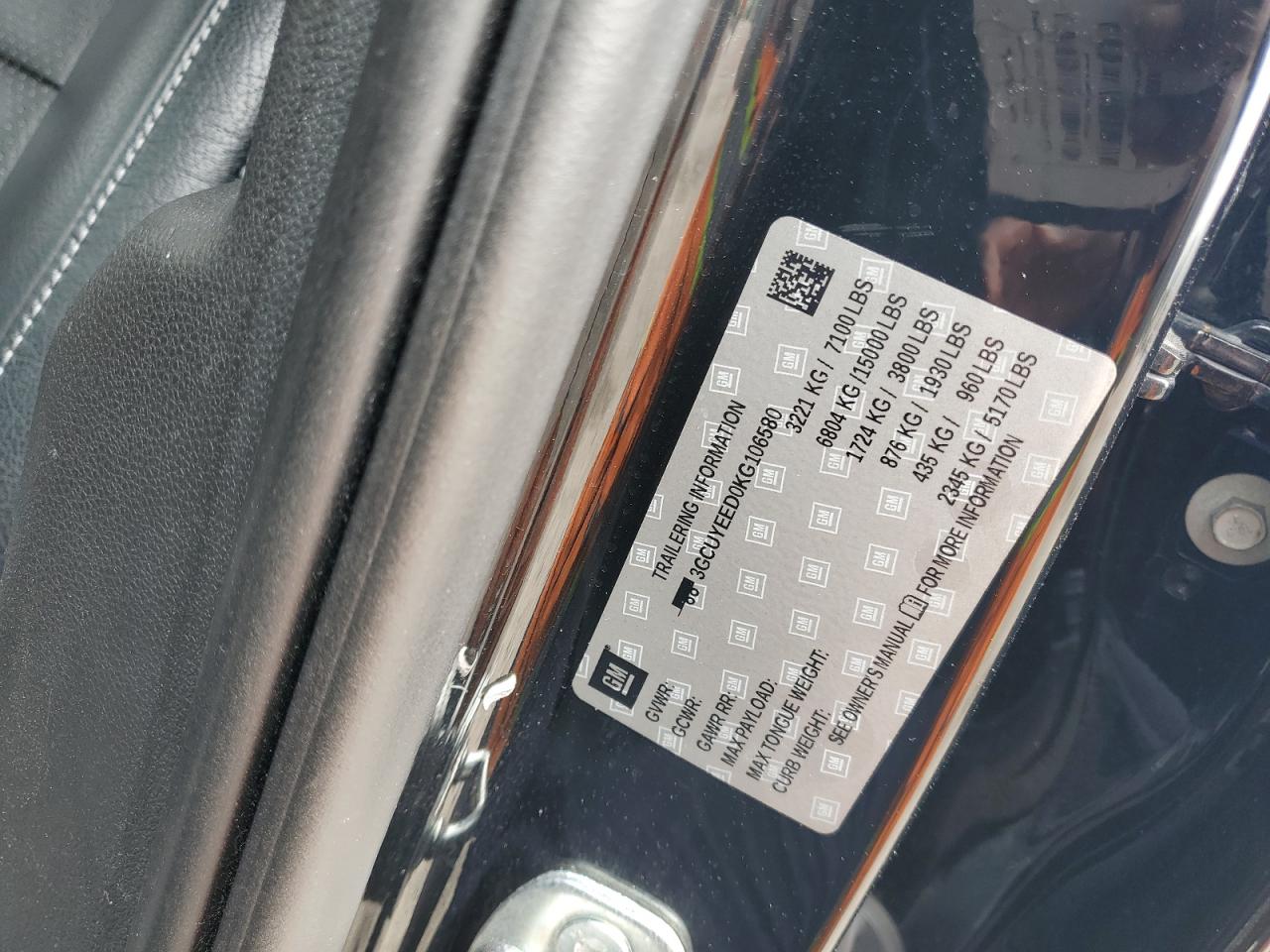 2019 Chevrolet Silverado VIN 3GCUYEED0KG106580 Copart auction photo, front end damage thumbnail 12