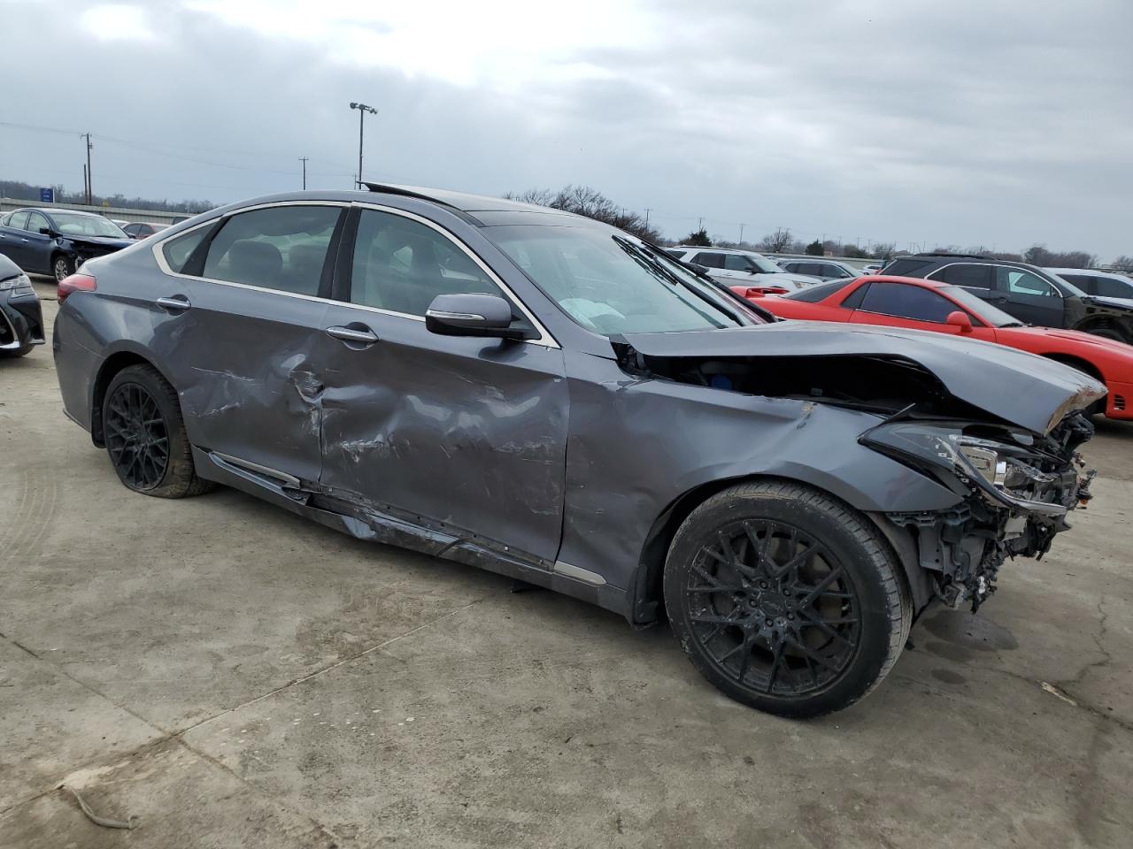 2016 Hyundai Genesis VIN KMHGN4JE6GU132292 Copart auction photo, front end / side damage thumbnail 4
