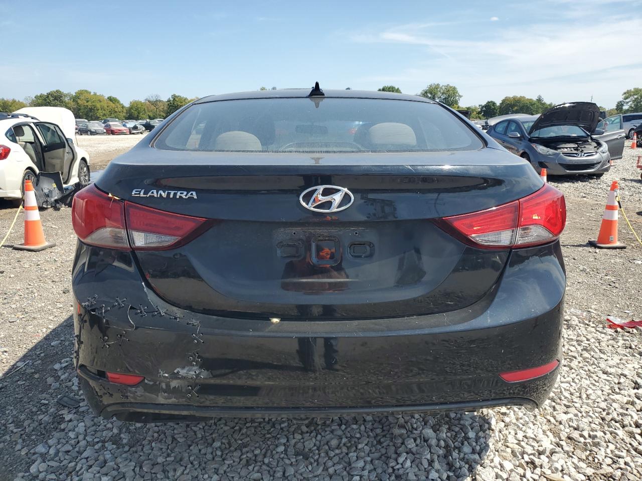 2016 Hyundai Elantra VIN 5NPDH4AE2GH755711 Copart auction photo, rear end / vandalism damage thumbnail 6