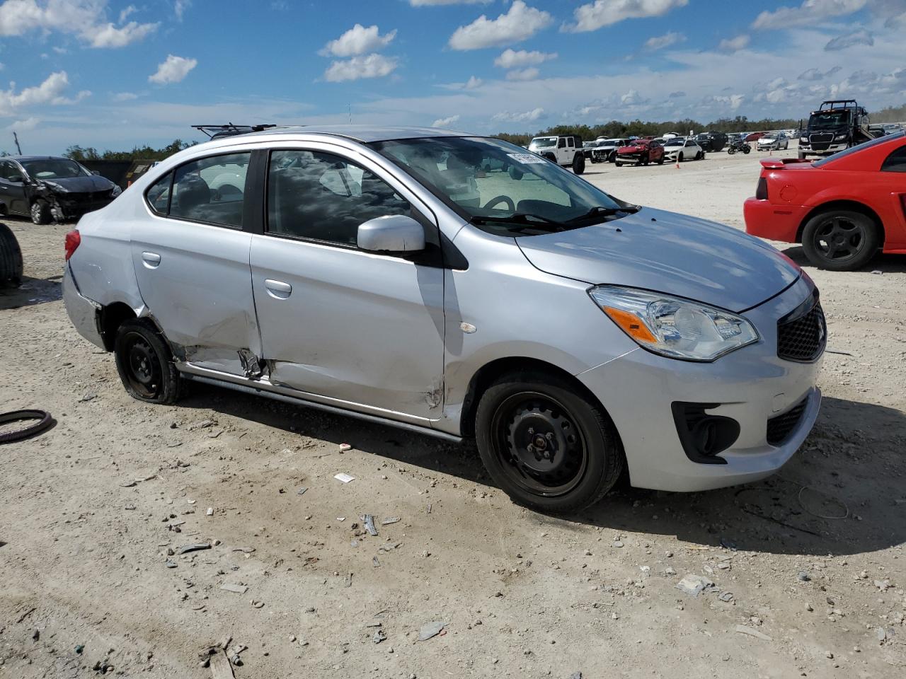 2020 Mitsubishi Mirage VIN ML32F3FJ3LHF12937 Copart auction photo, side damage thumbnail 4
