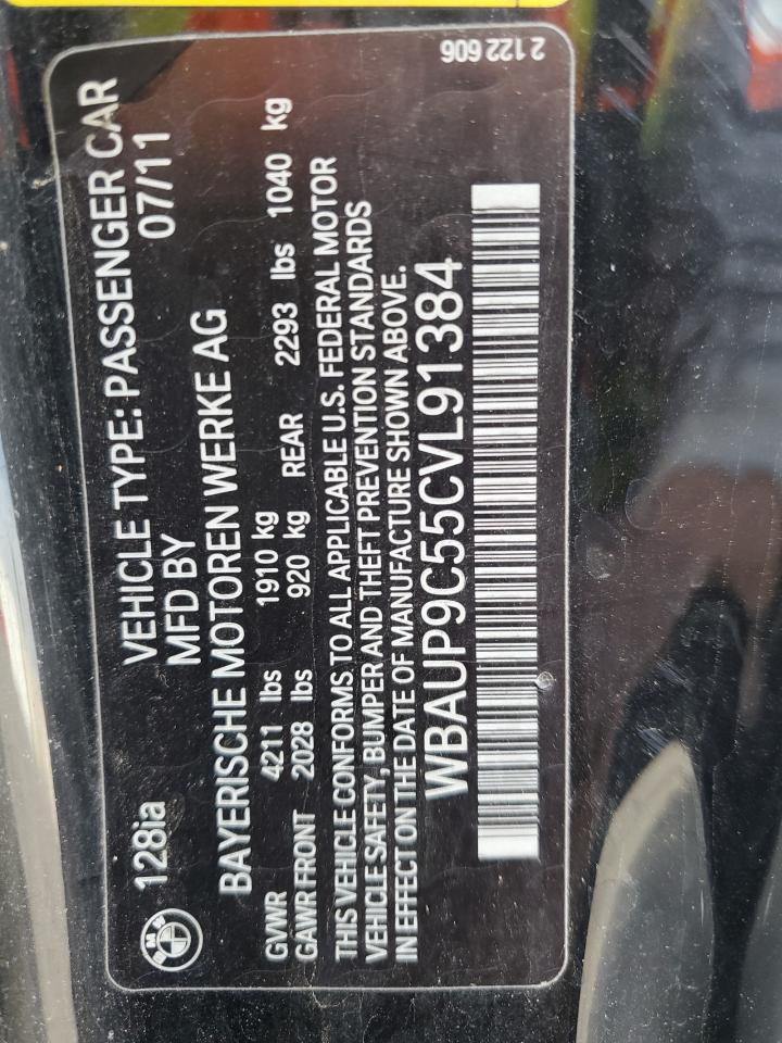 2012 BMW 1er VIN WBAUP9C55CVL91384 Copart auction photo, minor dent/scratches damage thumbnail 12