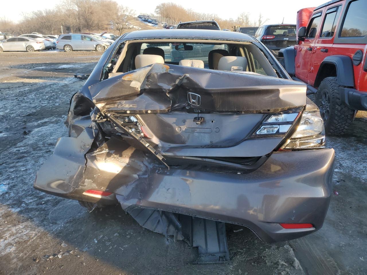 2013 Honda Civic VIN 2HGFB2F51DH580610 Copart auction photo, front end / rear end damage thumbnail 6