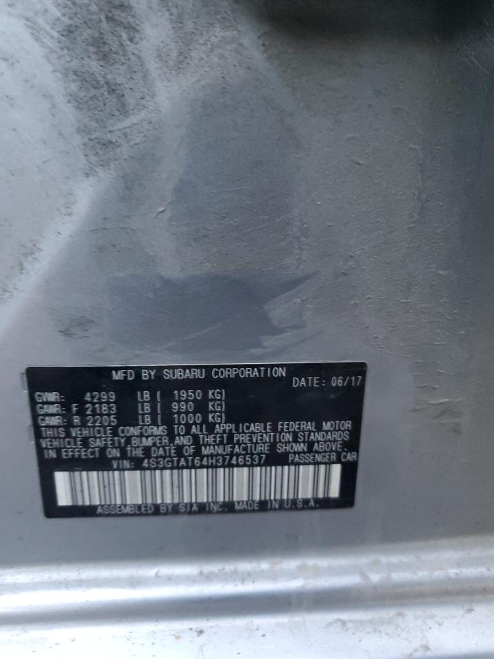2017 Subaru Impreza VIN 4S3GTAT64H3746537 Copart auction photo, front end / side damage thumbnail 14