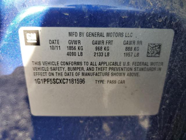 2012 Chevrolet Cruze VIN 1G1PF5SCXC7181596 Copart auction photo, mechanical / undercarriage damage thumbnail 12