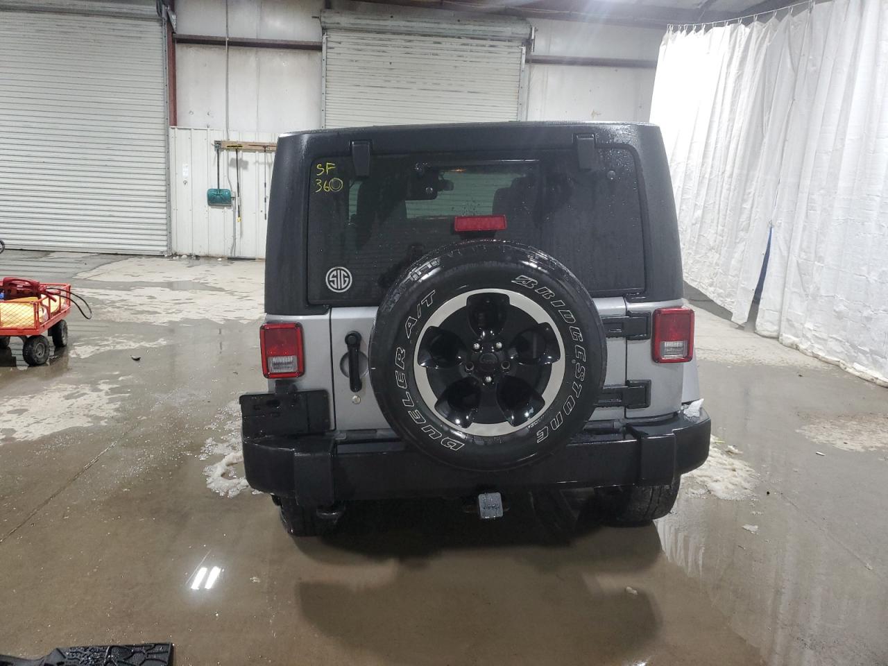 2014 Jeep Wrangler VIN 1C4HJWEG1EL225011 Copart auction photo, side damage thumbnail 6