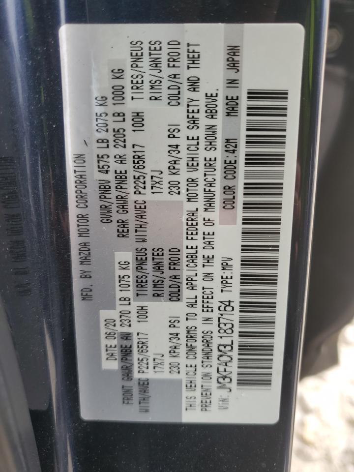 2020 Mazda CX-5 VIN JM3KFACM3L1837164 Copart auction photo, undercarriage / side damage thumbnail 13