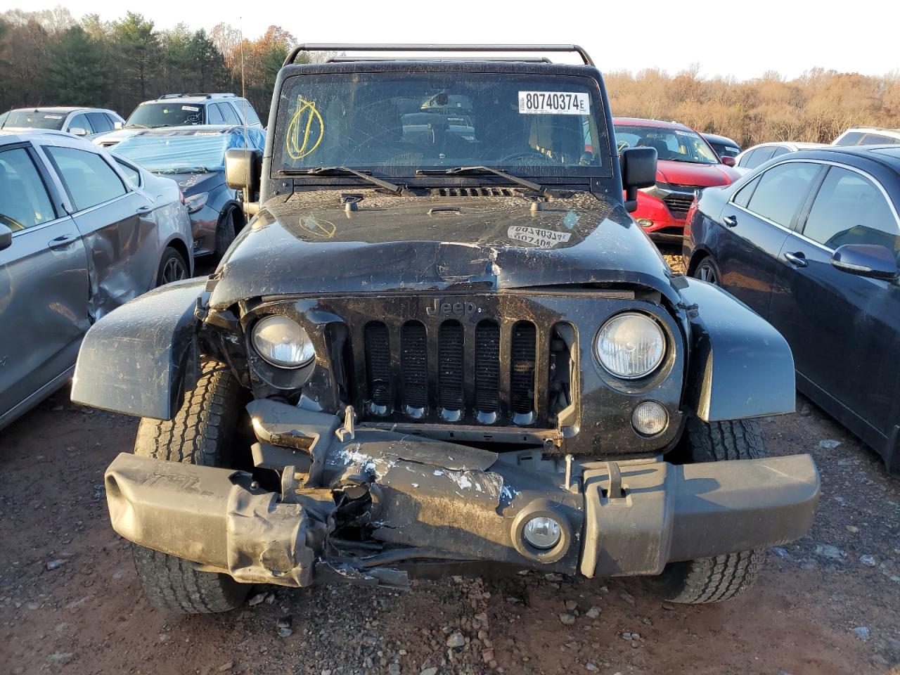 2014 Jeep Wrangler VIN 1C4BJWEG6EL222529 Copart auction photo, front end damage thumbnail 5