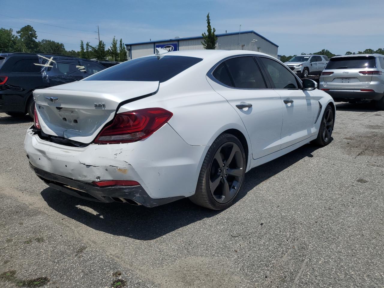 2019 Genesis G70 VIN KMTG44LAXKU019182 Copart auction photo, rear end damage thumbnail 3