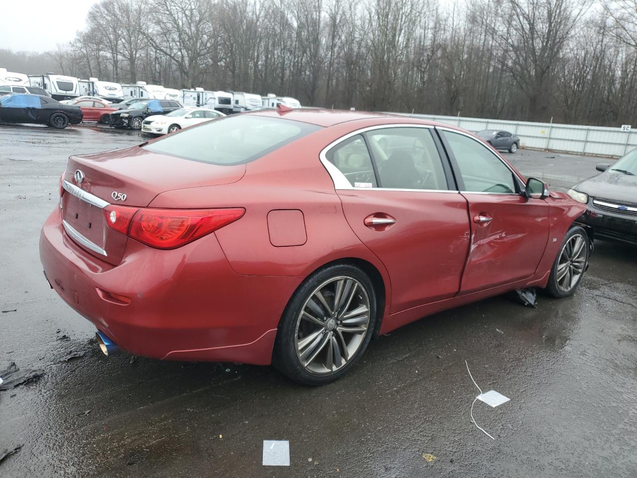2014 Infiniti Q50 VIN JN1BV7AR5EM684255 Copart auction photo, front end damage thumbnail 3