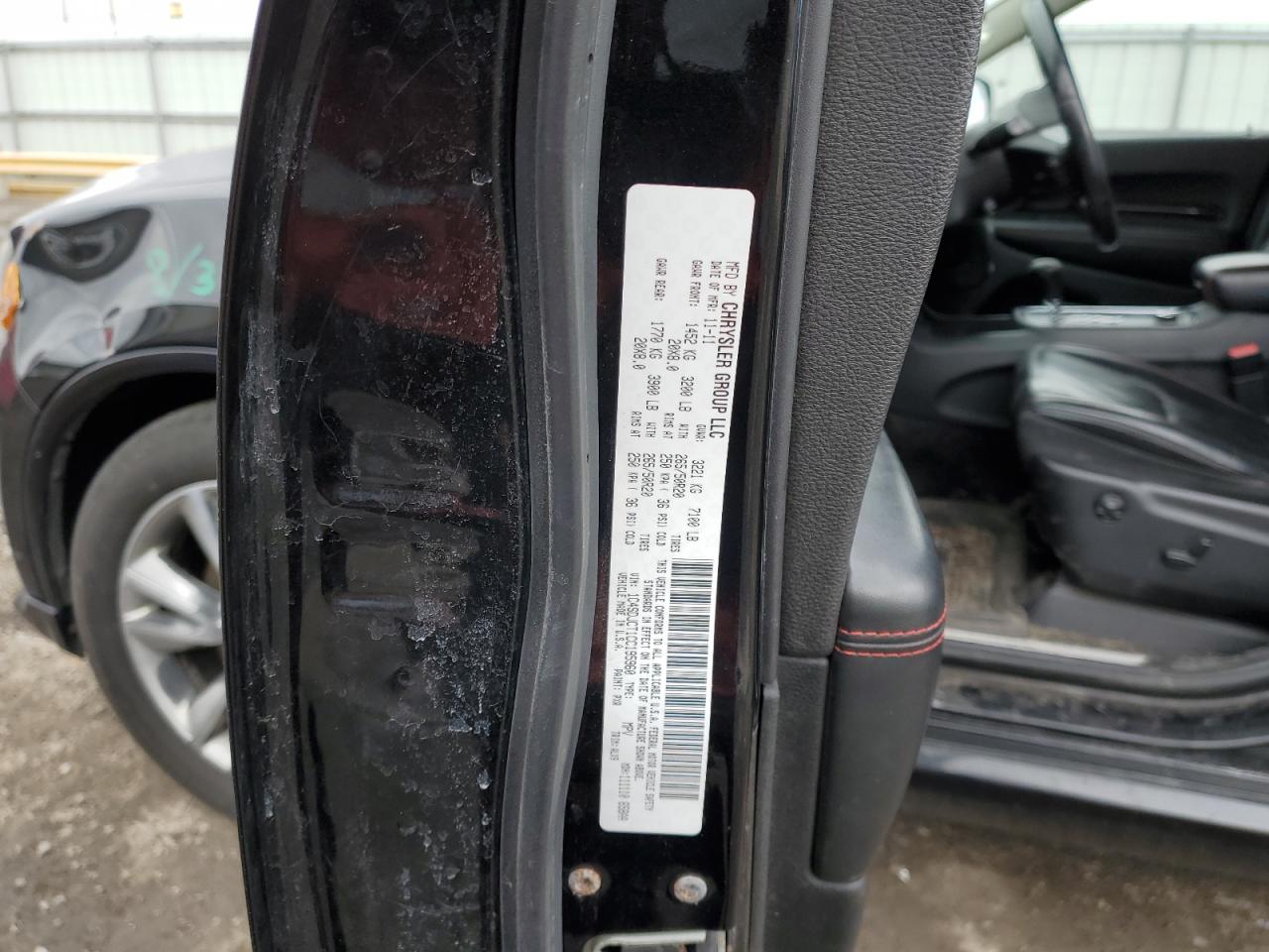 2012 Dodge Durango VIN 1C4SDJCT1CC195960 Copart auction photo, front end / side damage thumbnail 15