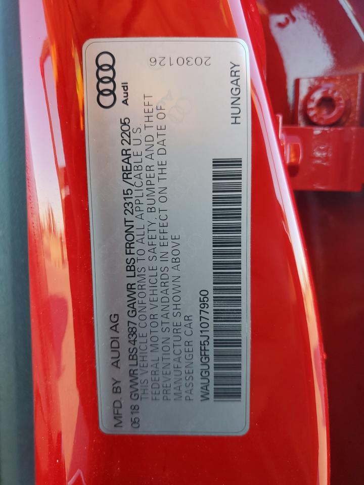 2018 Audi A3 VIN WAUGUGFF5J1077950 Copart auction photo, rear end damage thumbnail 13