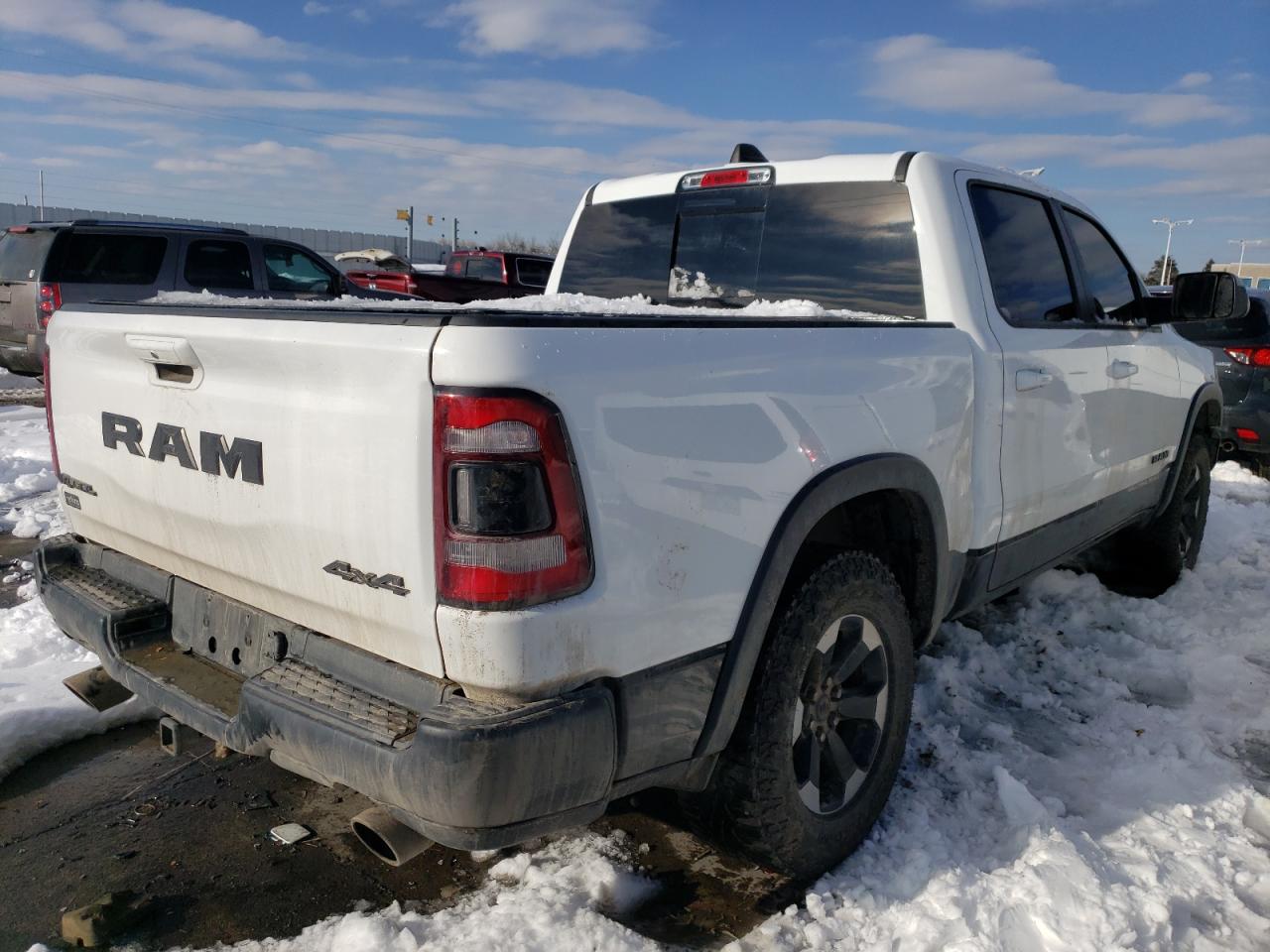 2020 RAM 1500 VIN 1C6SRFLT9LN380428 Copart auction photo, side / rear end damage thumbnail 3