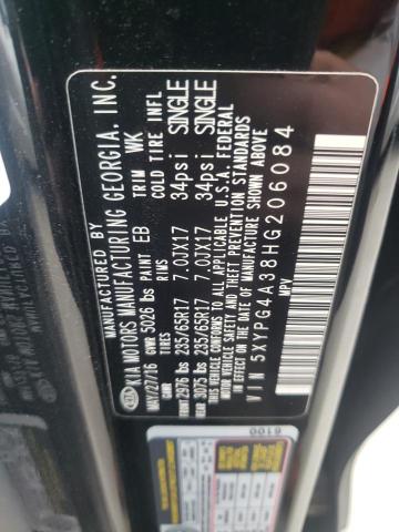 2017 KIA Sorento VIN 5XYPG4A38HG206084 Copart auction photo, front end damage thumbnail 13