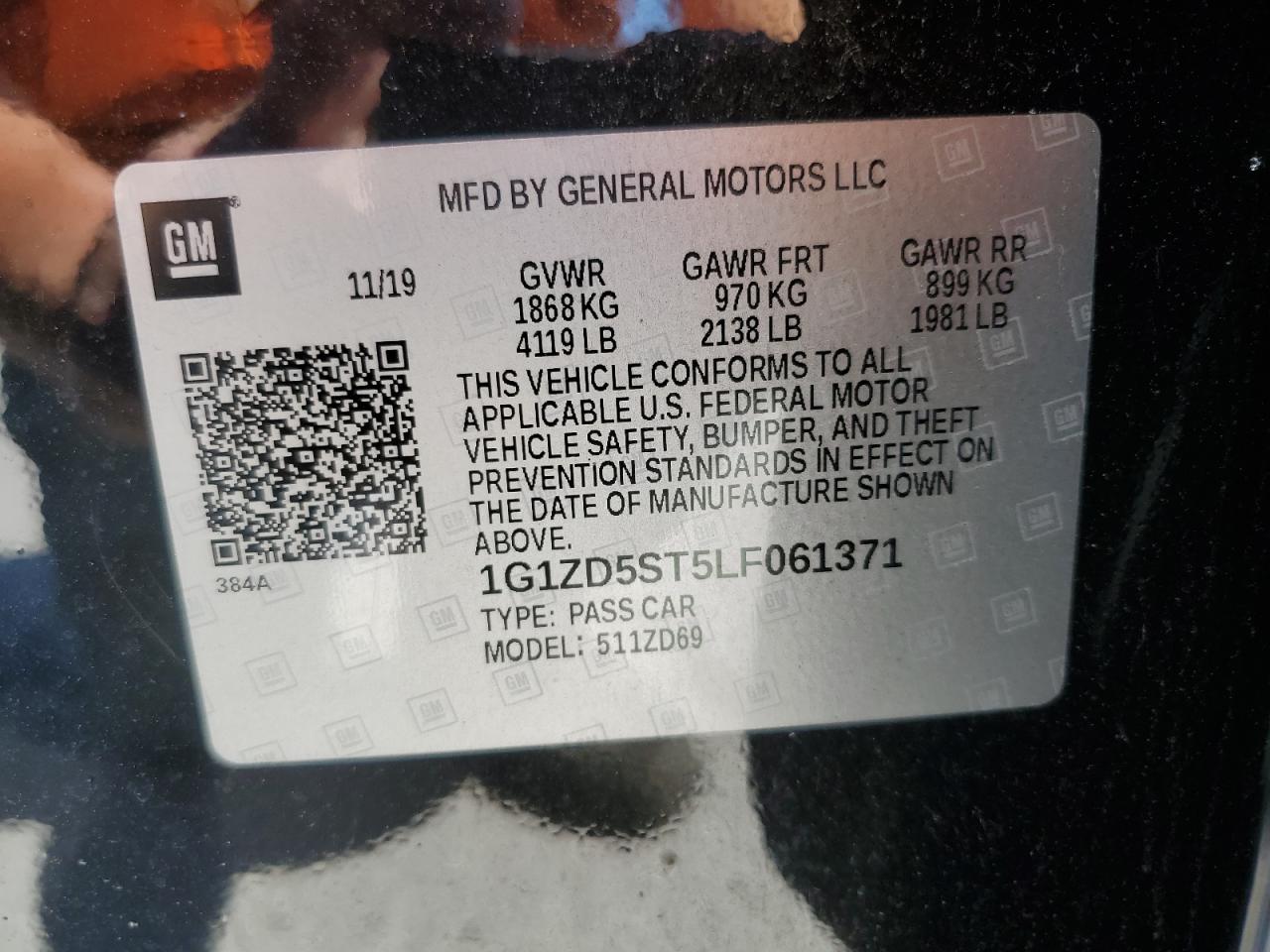 2020 Chevrolet Malibu VIN 1G1ZD5ST5LF061371 Copart auction photo, undercarriage damage thumbnail 12