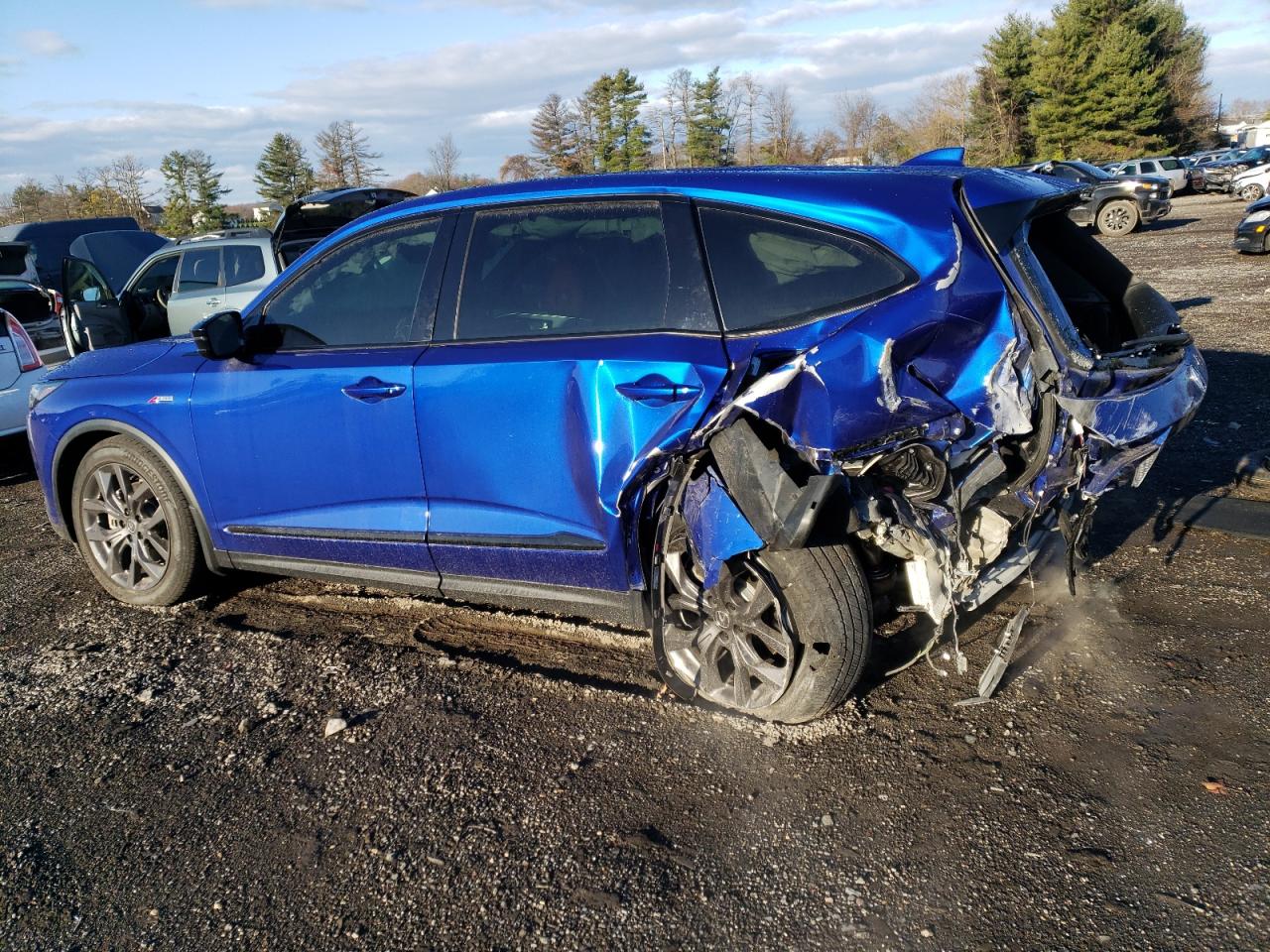 2022 Acura MDX VIN 5J8YE1H02NL046001 Copart auction photo, rear end / side damage thumbnail 2