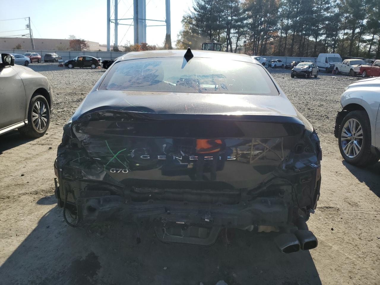 2022 Genesis G70 VIN KMTG34TA9NU093622 Copart auction photo, rear end / front end damage thumbnail 6