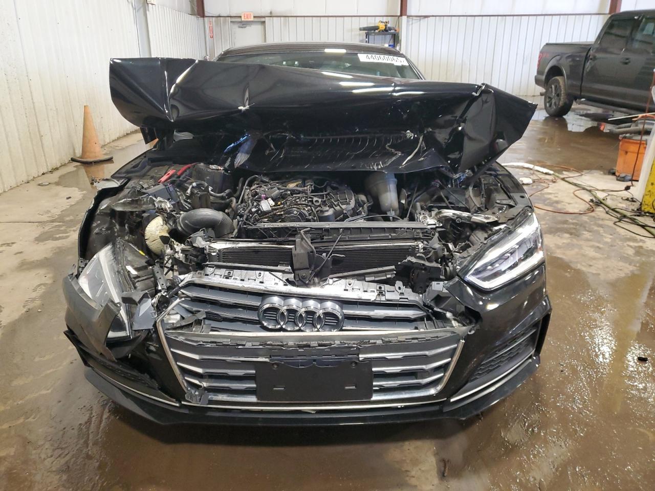 2018 Audi A5 VIN WAUENCF51JA006863 Copart auction photo, front end / top/roof damage thumbnail 5