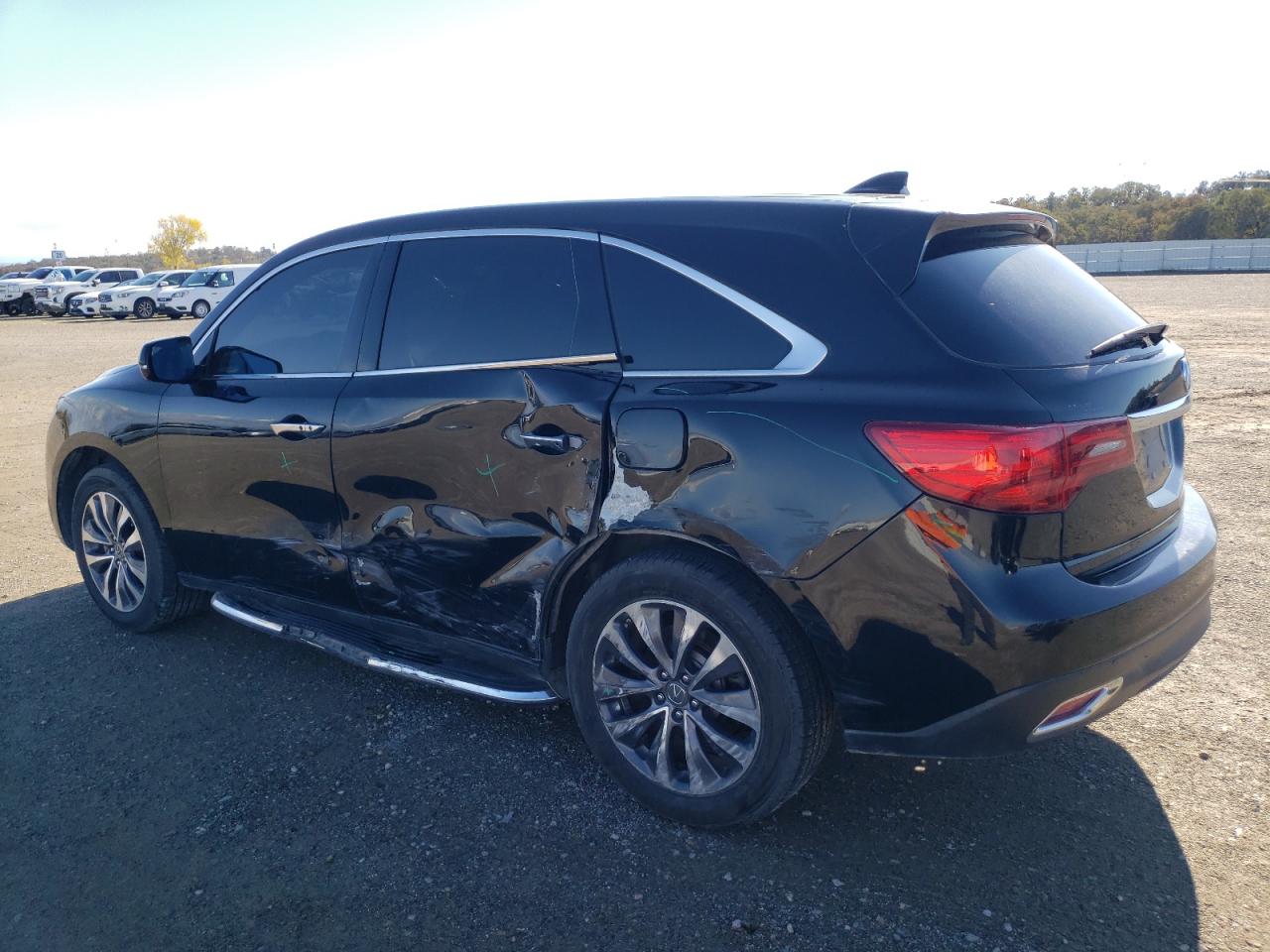 2015 Acura MDX VIN 5FRYD3H4XFB014514 Copart auction photo, side / rear end damage thumbnail 2