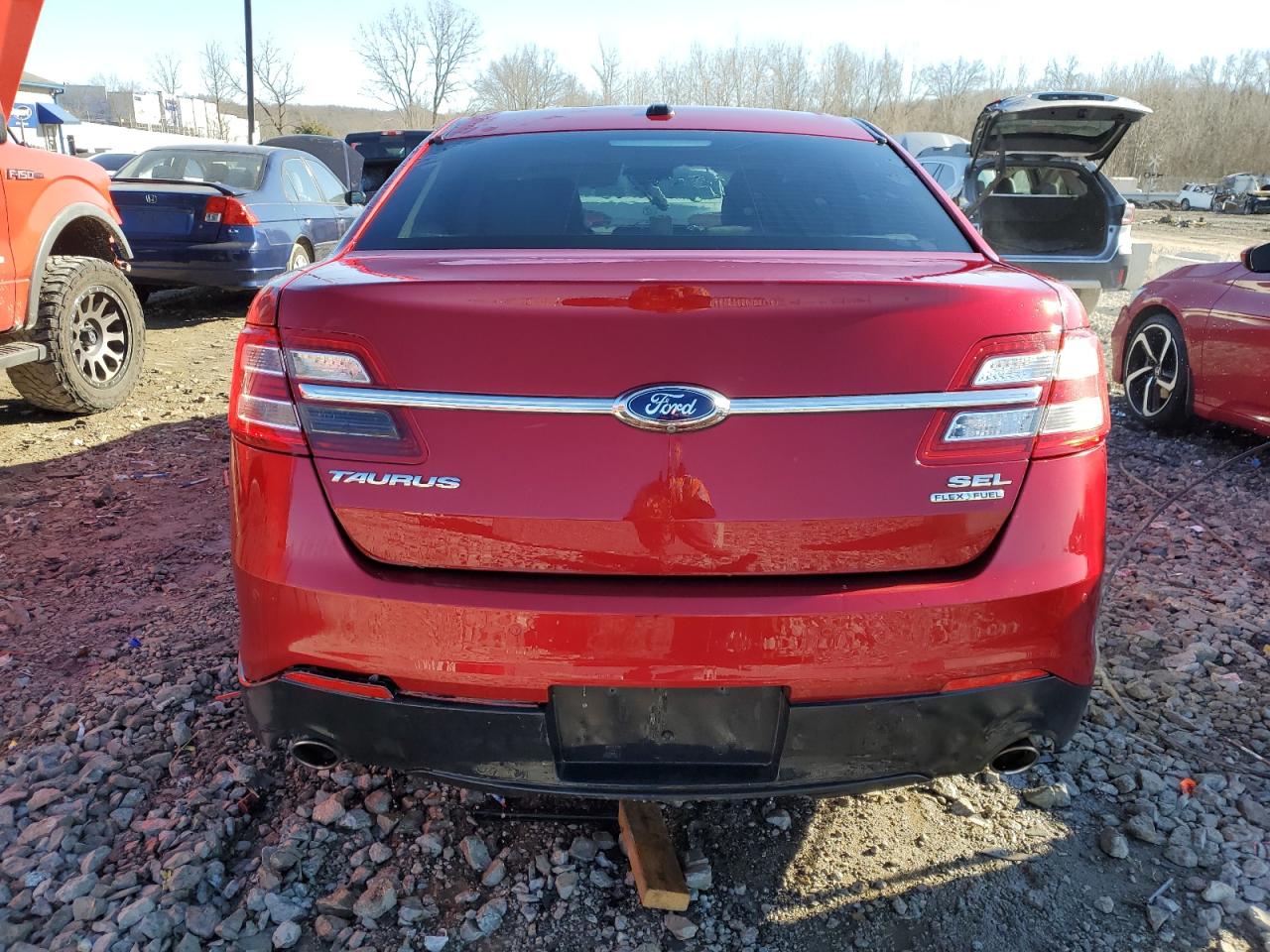 2015 Ford Taurus VIN 1FAHP2E81FG100171 Copart auction photo, front end / side damage thumbnail 6