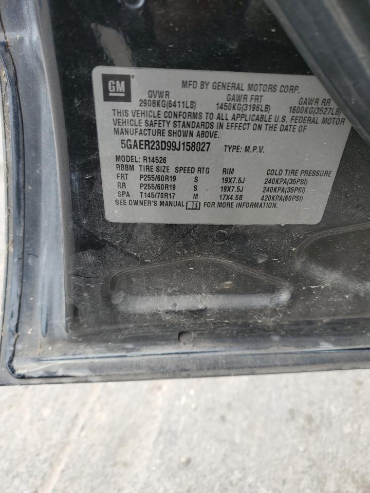 2009 Buick Enclave VIN 5GAER23D99J158027 Copart auction photo, front end damage thumbnail 16