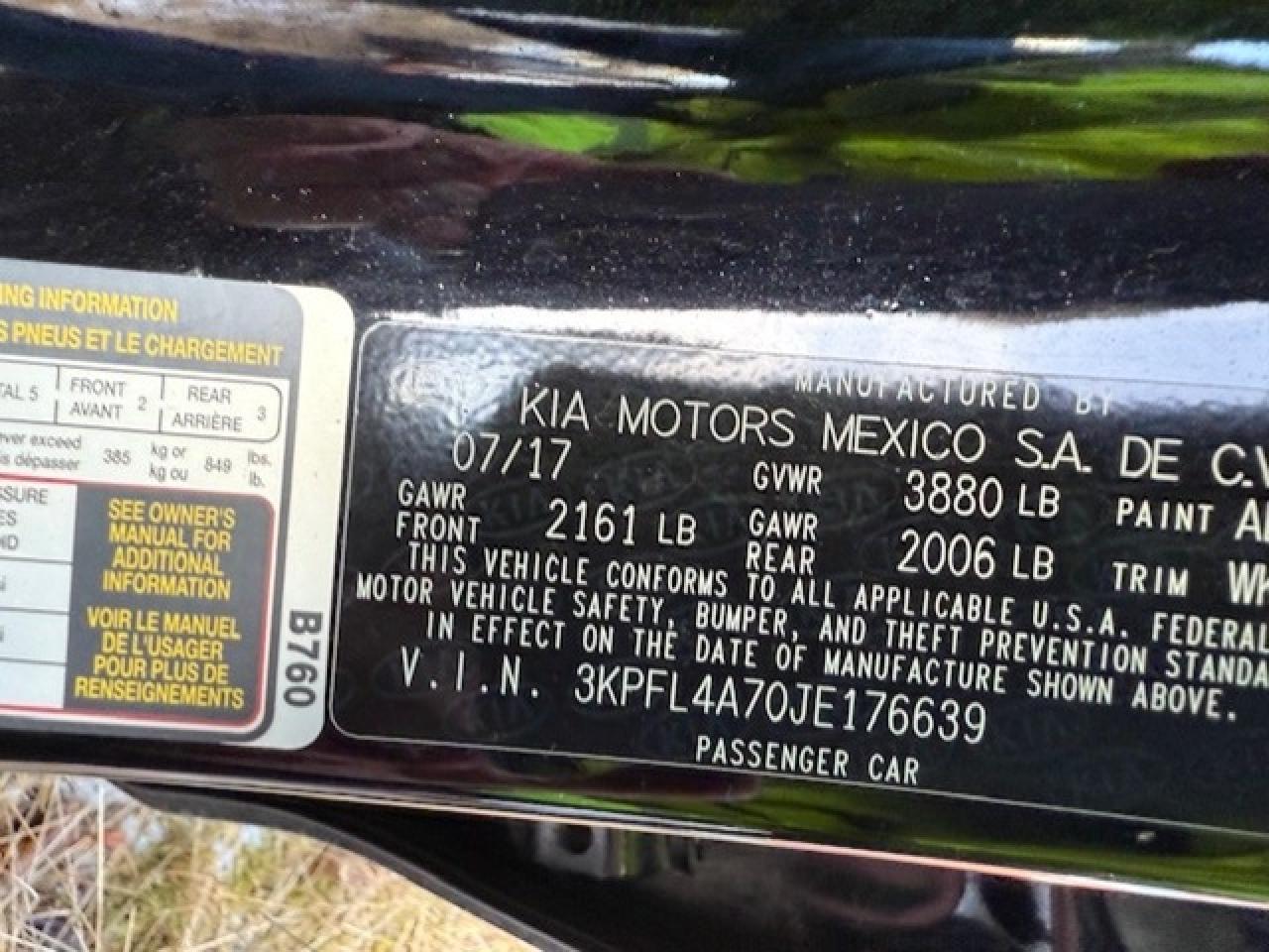 2018 KIA Forte VIN 3KPFL4A70JE176639 Copart auction photo, front end damage thumbnail 11