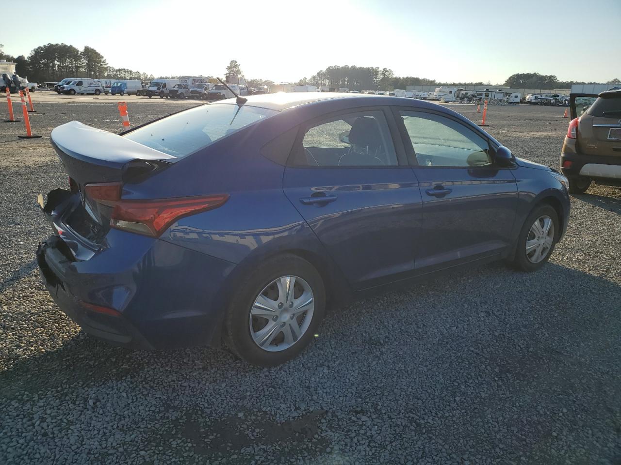 2020 Hyundai Accent VIN 3KPC24A6XLE097169 Copart auction photo, rear end damage thumbnail 3