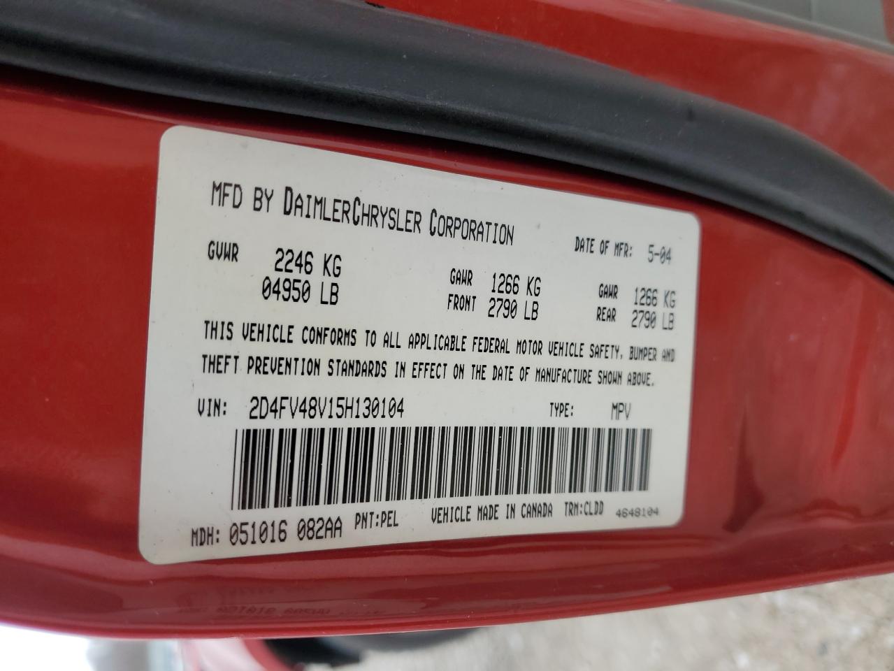 2005 Dodge Magnum VIN 2D4FV48V15H130104 Copart auction photo, front end damage thumbnail 12