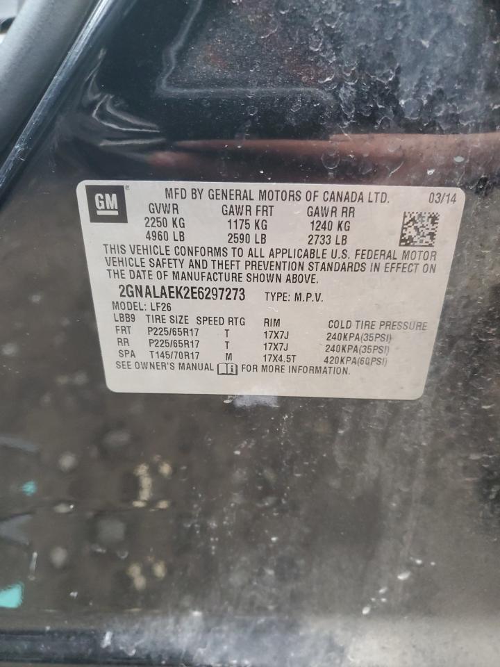 2014 Chevrolet Equinox VIN 2GNALAEK2E6297273 Copart auction photo, front end damage thumbnail 13