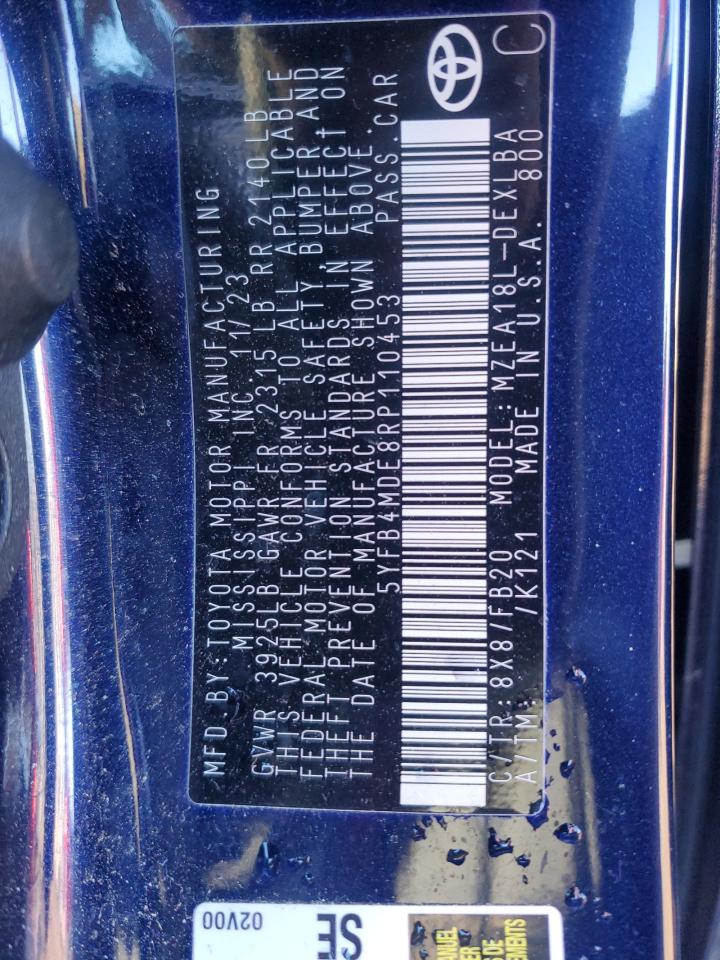 2024 Toyota Corolla VIN 5YFB4MDE8RP110453 Copart auction photo, front end damage thumbnail 12