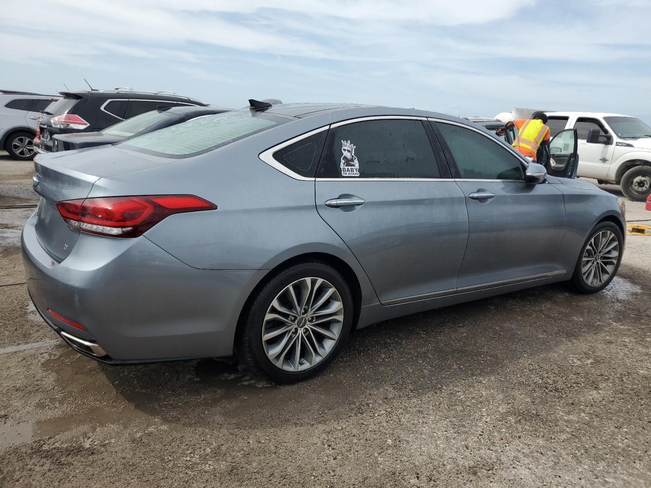 2015 Hyundai Genesis VIN KMHGN4JE0FU037399 Copart auction photo, water/flood damage thumbnail 3