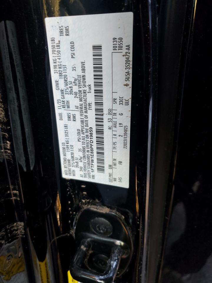 2023 Ford F-150 VIN 1FTFW1E88PFD19859 Copart auction photo, rollover damage thumbnail 15