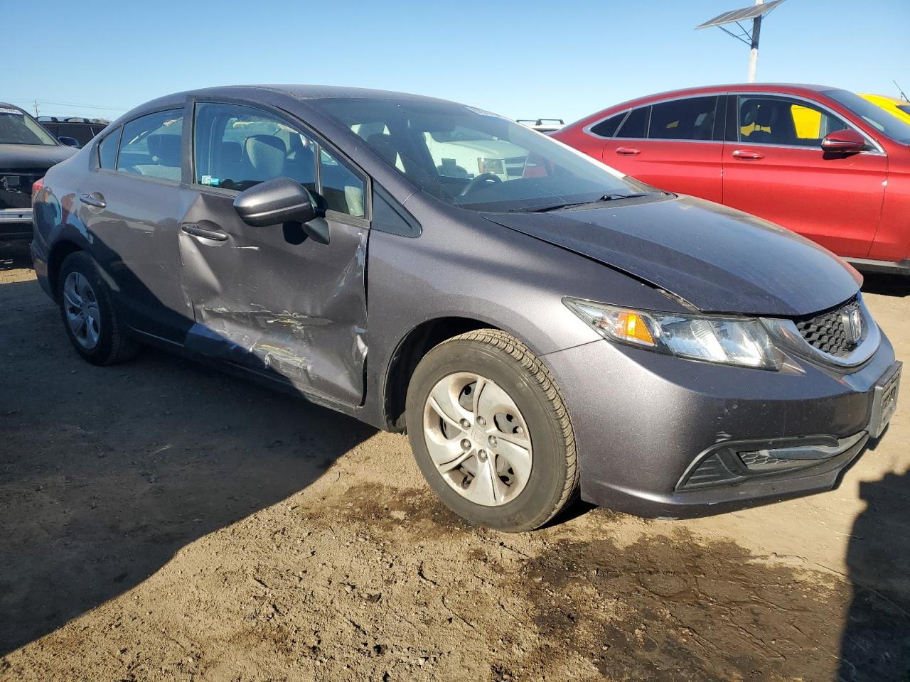 2015 Honda Civic VIN 19XFB2F56FE293213 Copart auction photo, side damage thumbnail 4