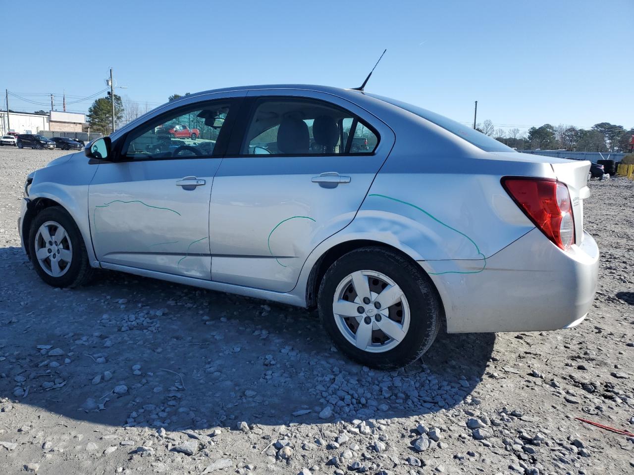 2013 Chevrolet Sonic VIN 1G1JA5SH0D4248466 Copart auction photo, side / front end damage thumbnail 2