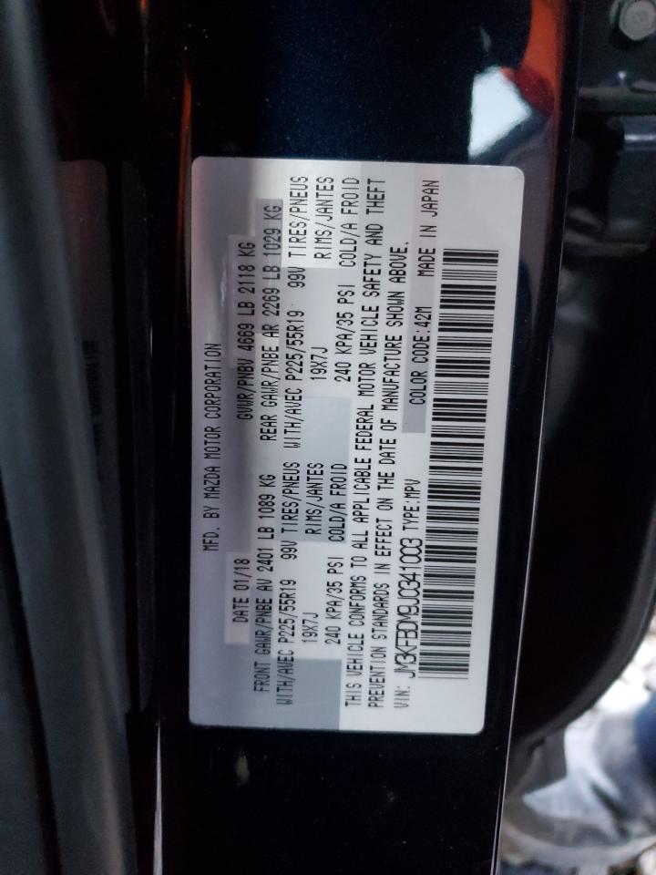 2018 Mazda CX-5 VIN JM3KFBDM9J0341003 Copart auction photo, front end / side damage thumbnail 12