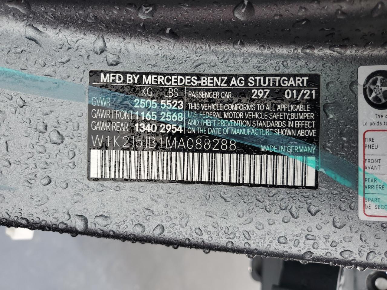 2021 Mercedes-Benz CLC-klasse VIN W1K2J5JB1MA088288 Copart auction photo, stripped damage thumbnail 12